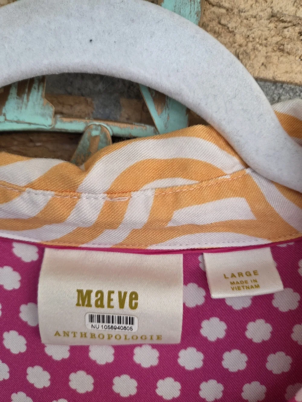 Maeve Multicolor Patchwork Button-Down Shirt — Pink, Yellow, Blue - Picture 5 of 7